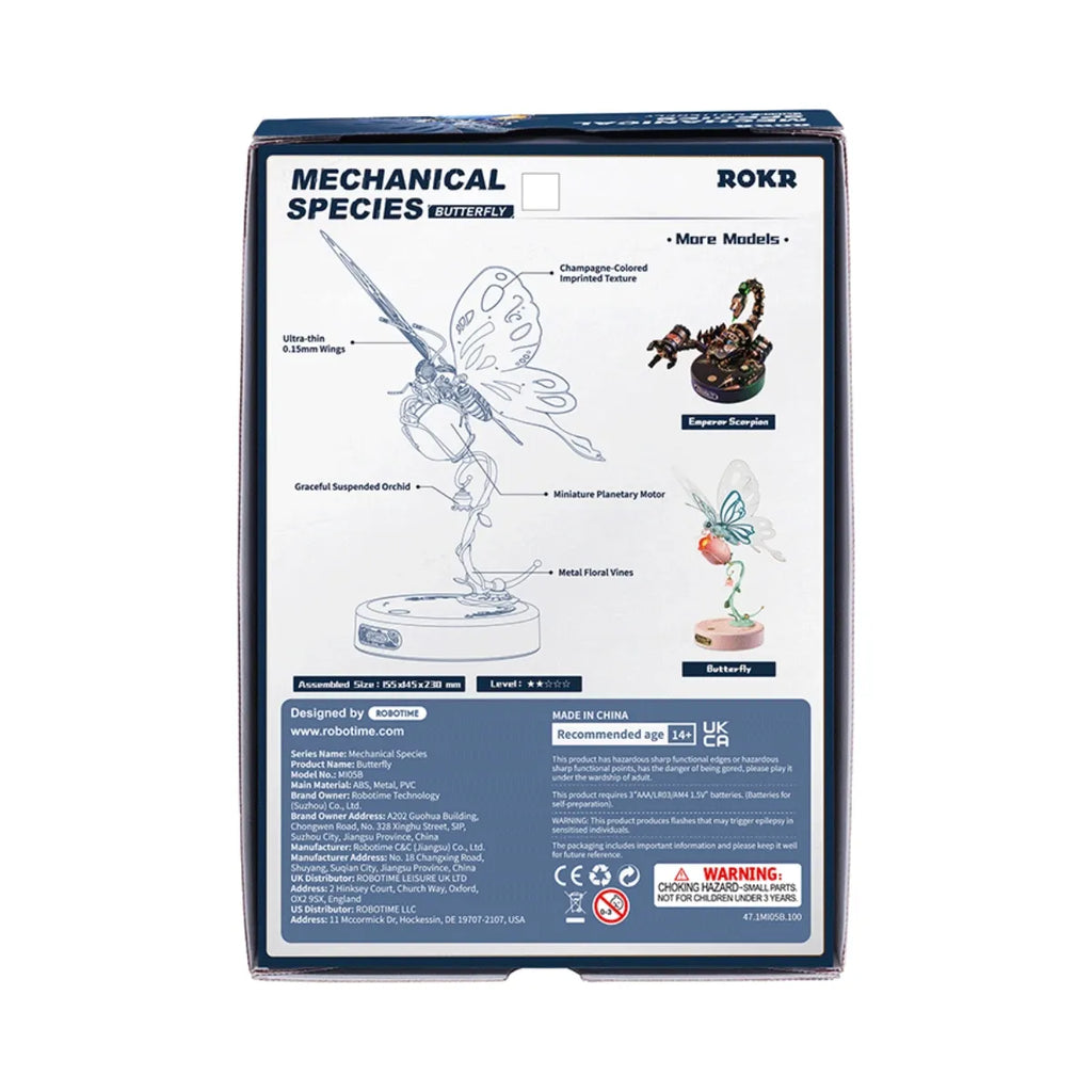 Blue Butterfly Mechanical 3D Puzzle
