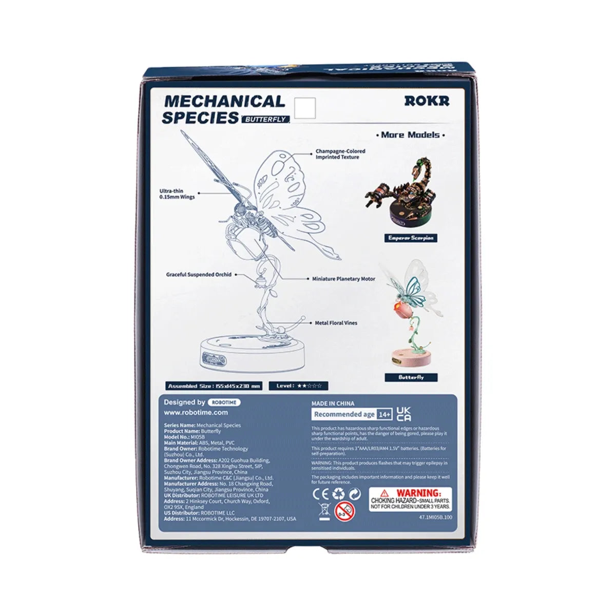 Blue Butterfly Mechanical 3D Puzzle