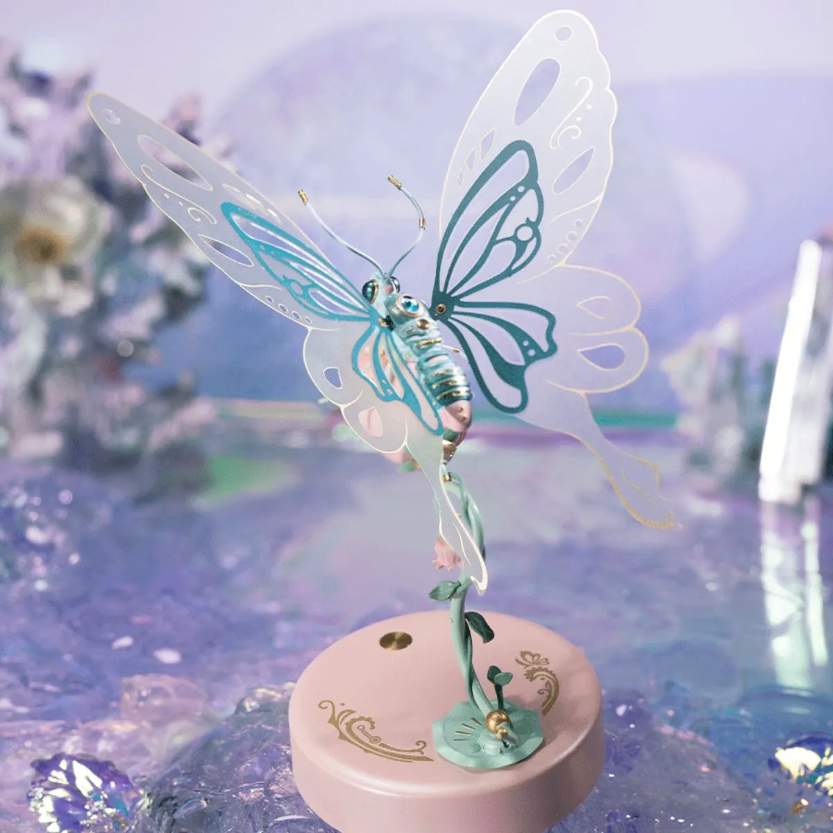 Pink Butterfly Mechanical 3D Puzzle