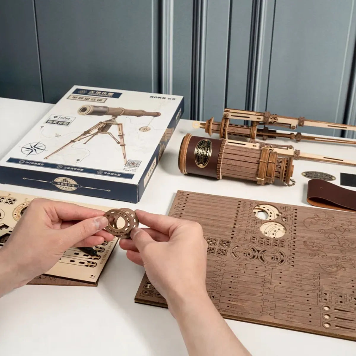Monocular telescope 3D Wooden Puzzle