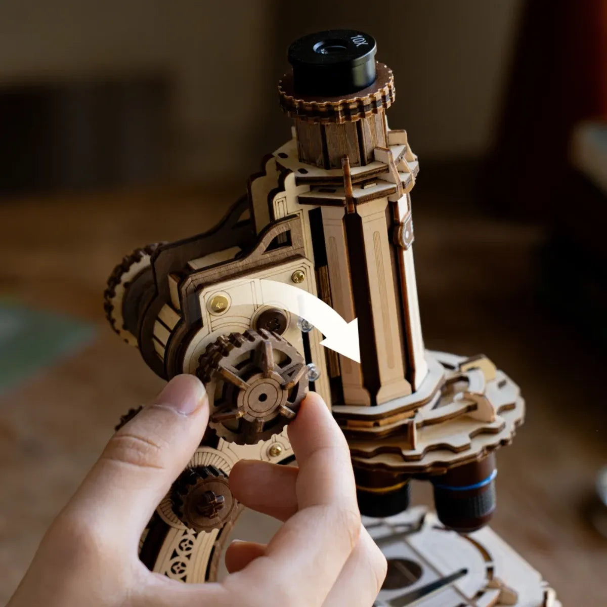 Microscope Mechanical Wooden 3D Puzzle