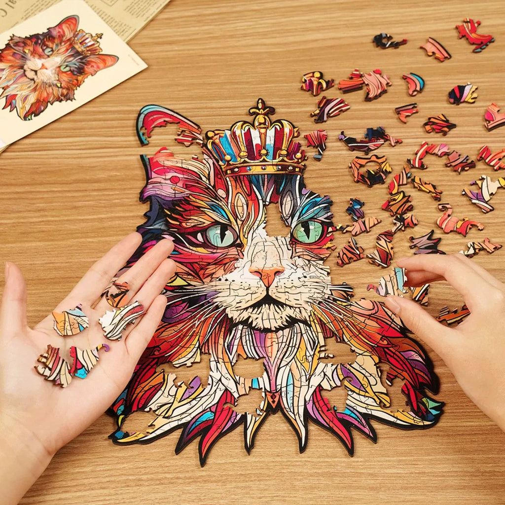 Cat King Wooden Jigsaw Puzzle