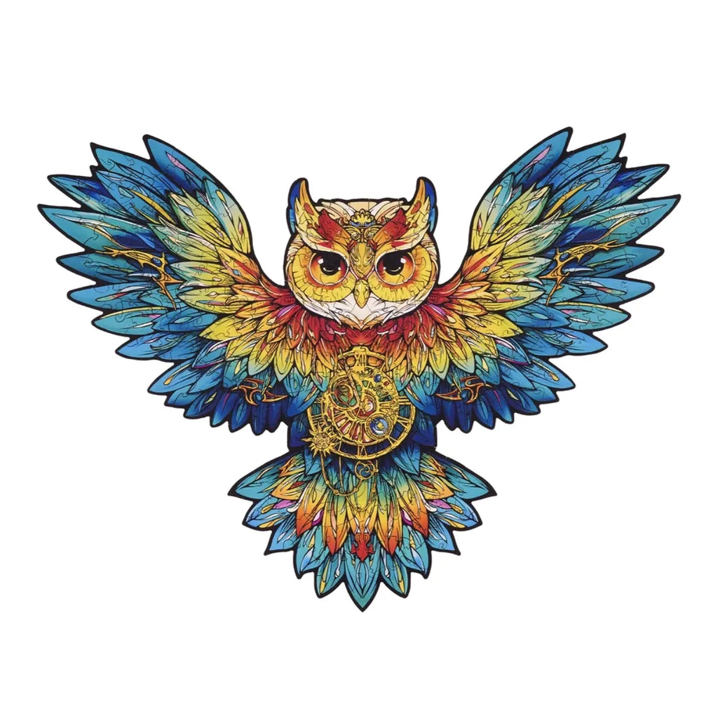 Owl Colorful Wooden Jigsaw Puzzle