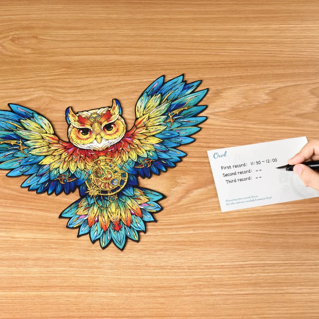 Owl Colorful Wooden Jigsaw Puzzle