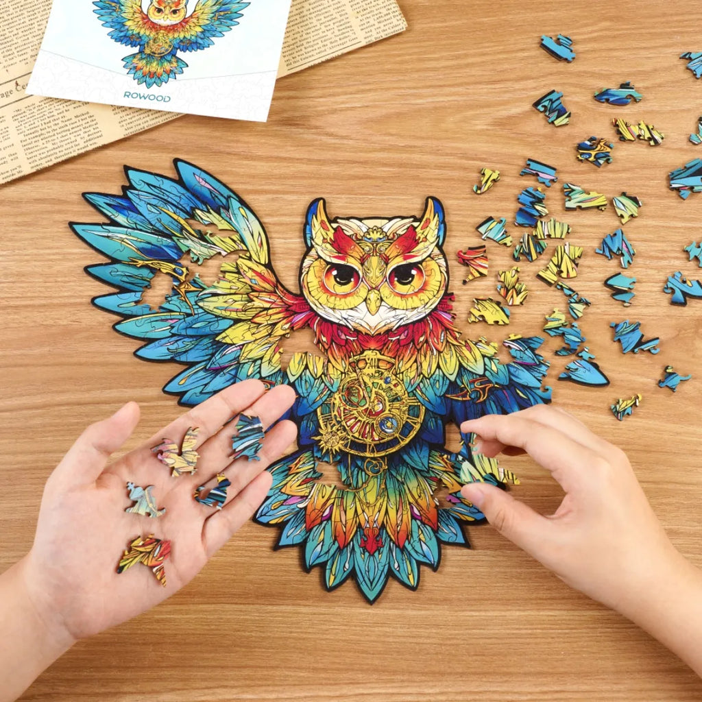 Owl Colorful Wooden Jigsaw Puzzle
