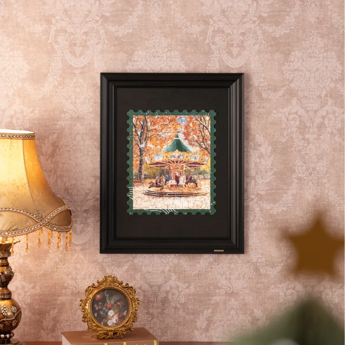 Golden Autumn Carousel Wooden Jigsaw Puzzle