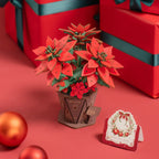 Poinsettia DIY 3D Wooden Flower Bouquet Puzzle