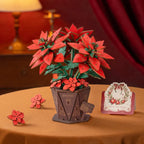 Poinsettia DIY 3D Wooden Flower Bouquet Puzzle