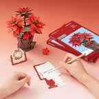 Poinsettia DIY 3D Wooden Flower Bouquet Puzzle