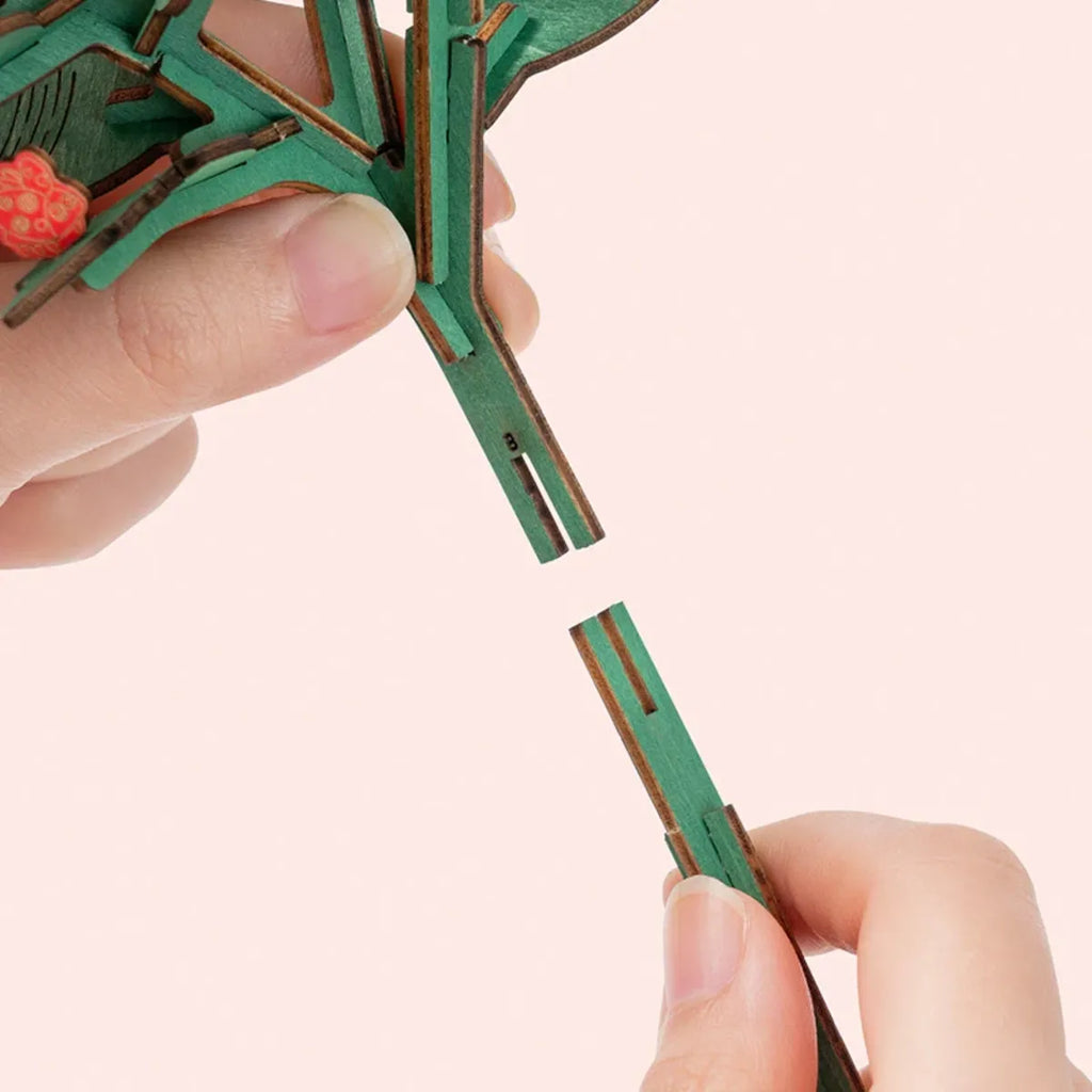 Poinsettia DIY 3D Wooden Flower Bouquet Puzzle