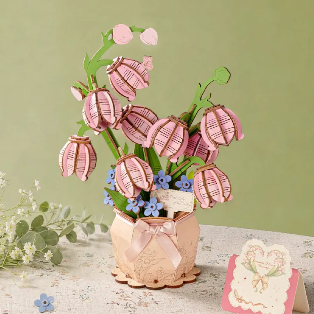 Pink Lily of the Valley DIY Wooden Bouquet Kit