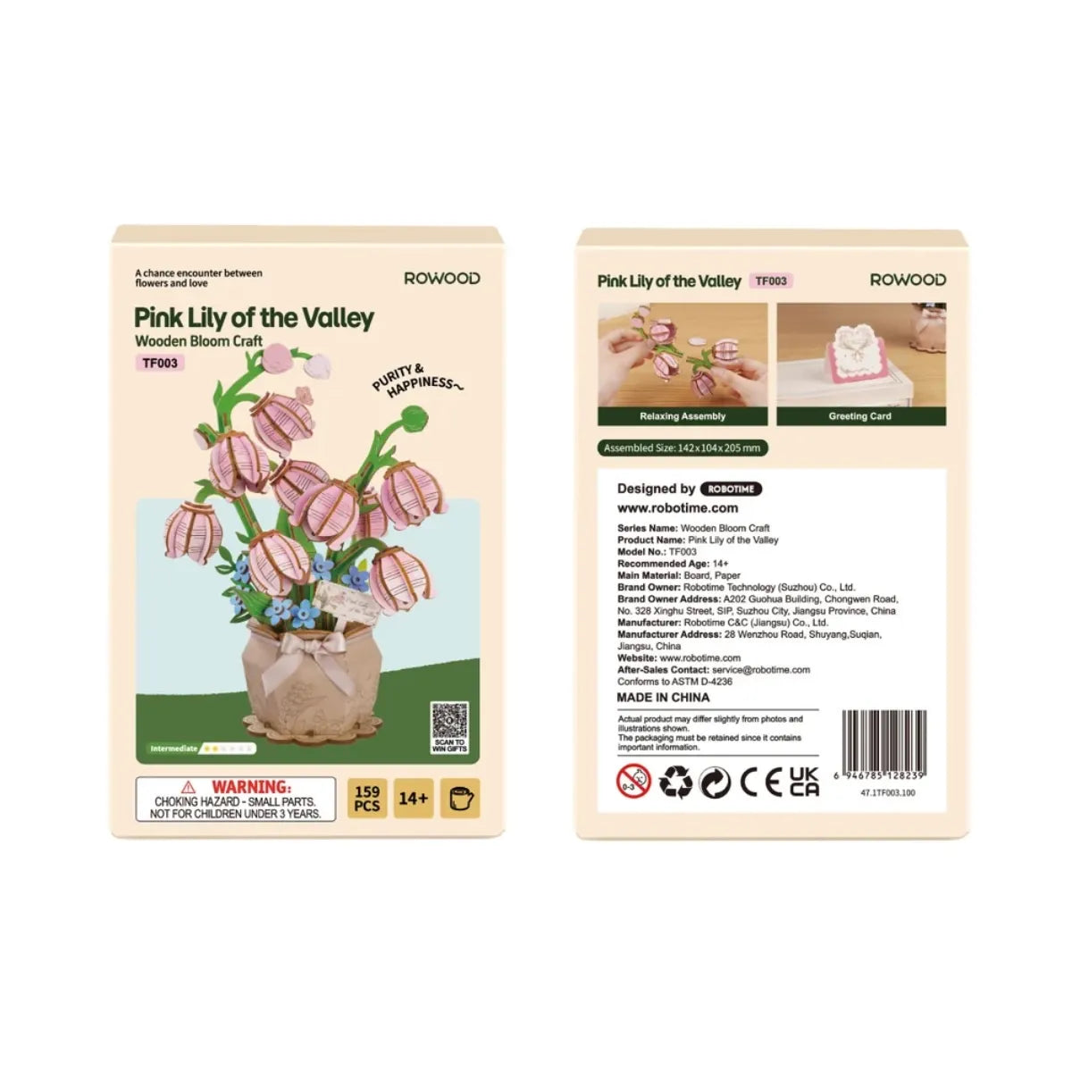 Pink Lily of the Valley DIY Wooden Bouquet Kit