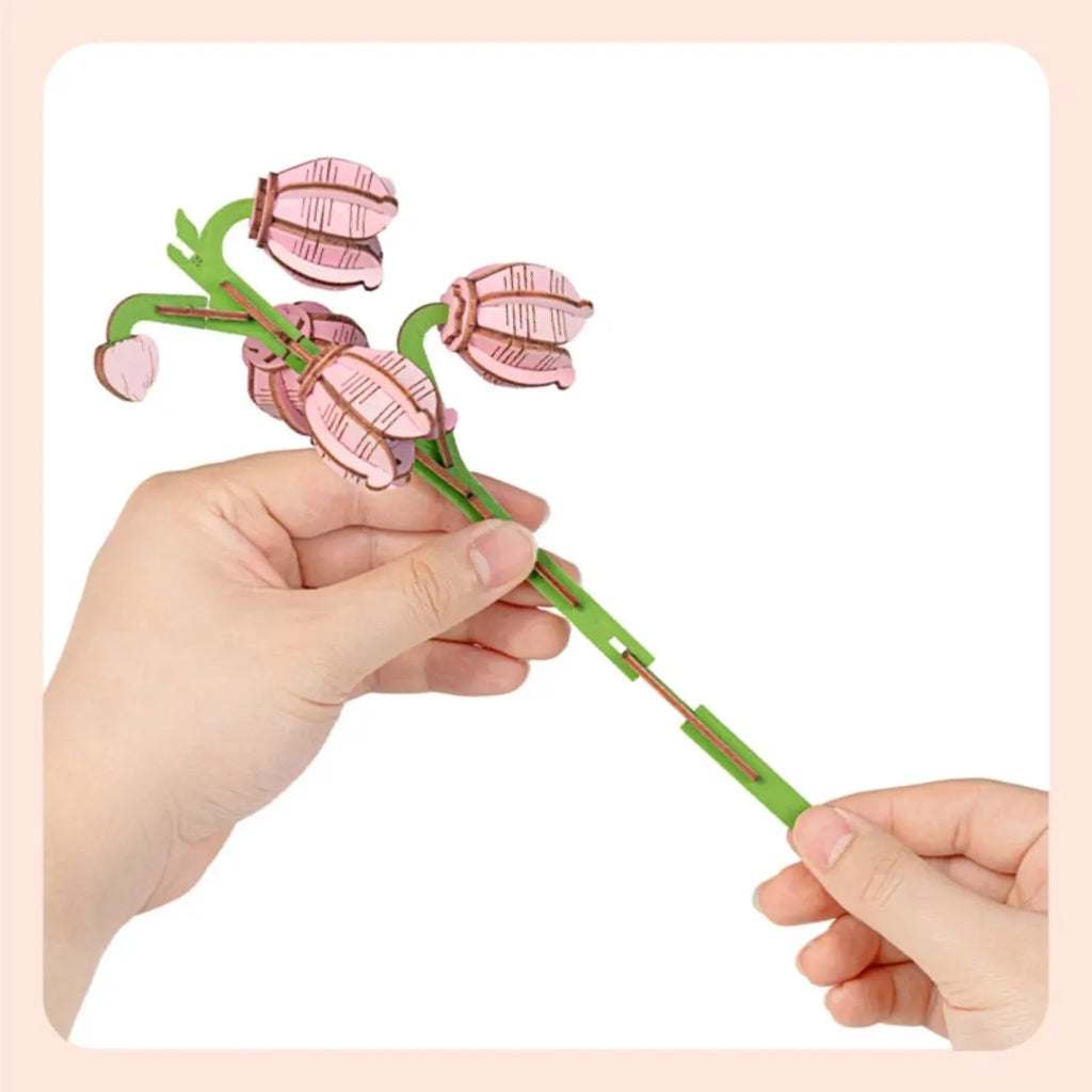 Pink Lily of the Valley DIY Wooden Bouquet Kit
