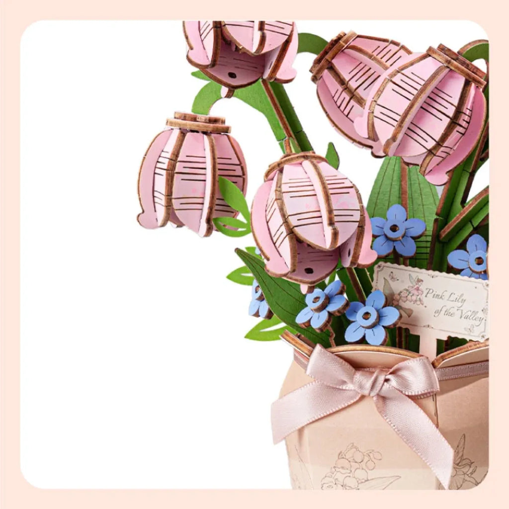 Pink Lily of the Valley DIY Wooden Bouquet Kit