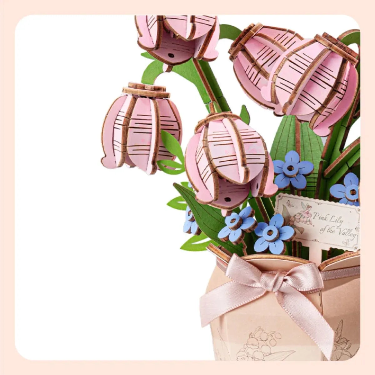 Pink Lily of the Valley DIY Wooden Bouquet Kit