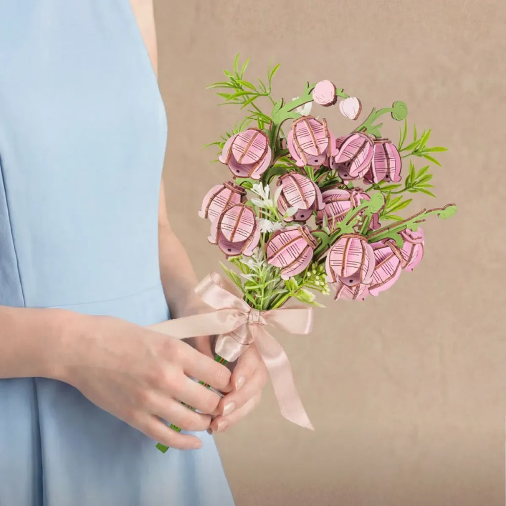 Pink Lily of the Valley DIY Wooden Bouquet Kit