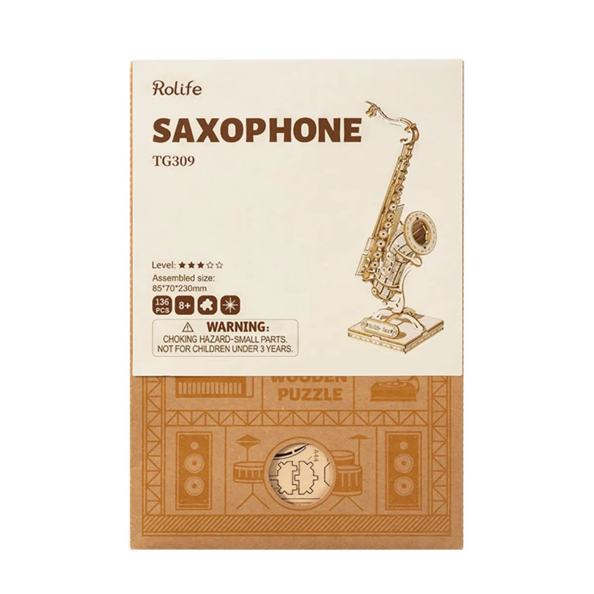 Saxophone 3D Wooden Puzzle