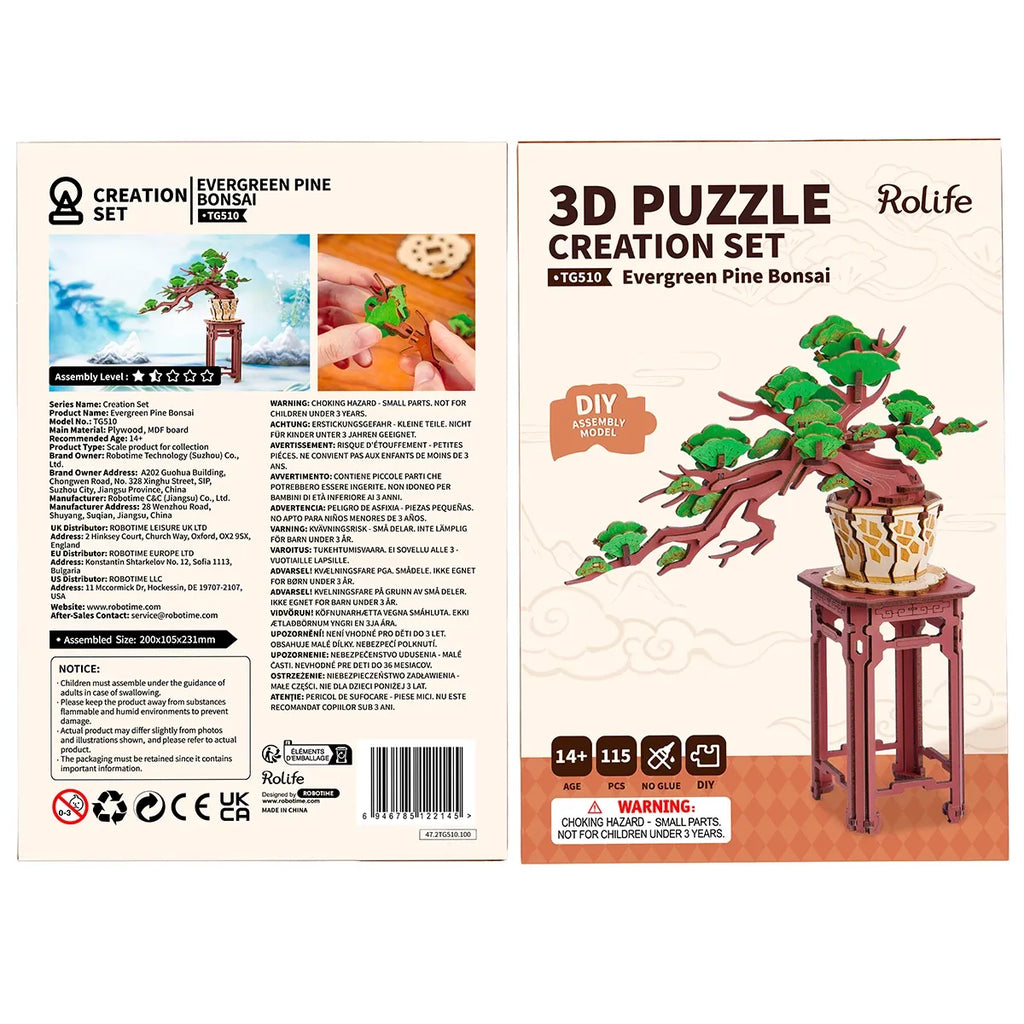 Evergreen Pine Bonsai DIY Wooden 3D Puzzle