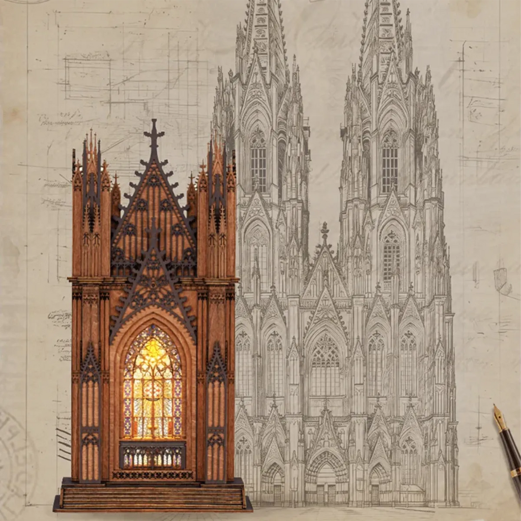 Twin-Tower Cathedral 3D Wooden Puzzle