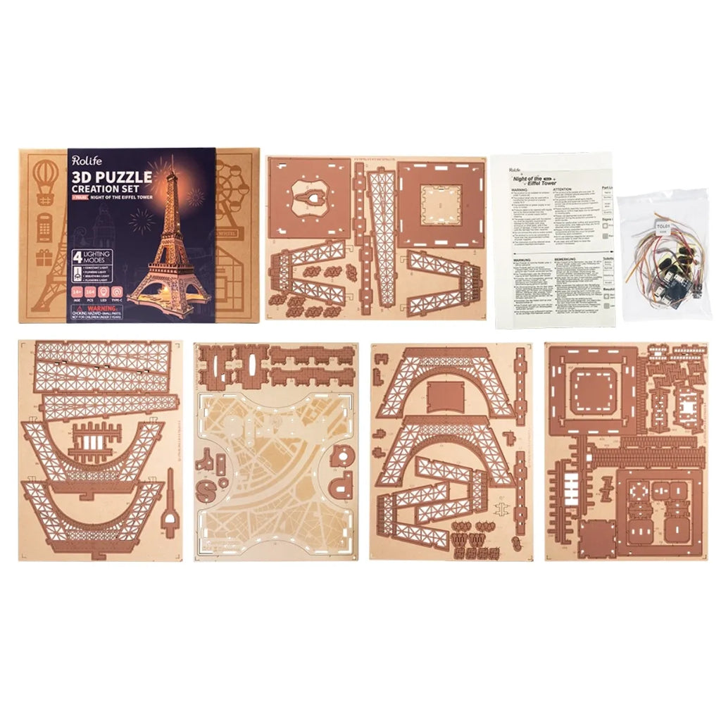 Night of the Eiffel Tower 3D Wooden Puzzle