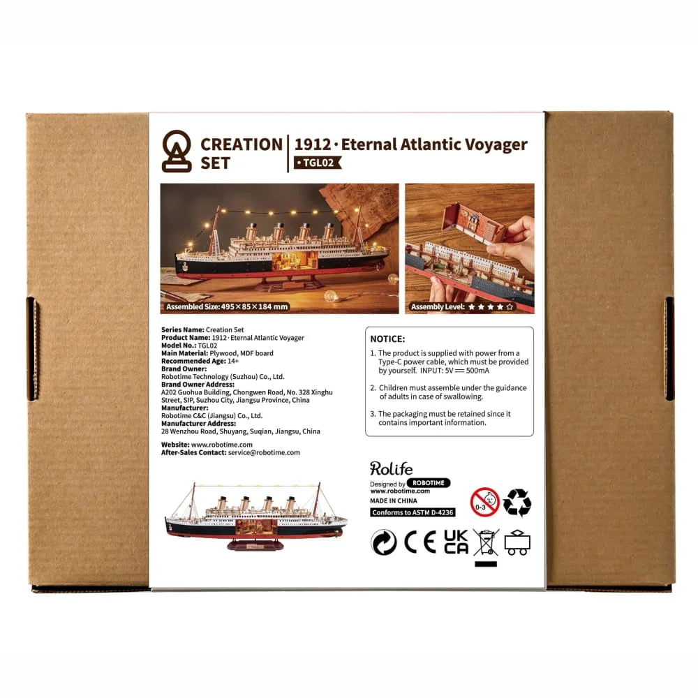 1912 Eternal Atlantic Voyager 3D Wooden Puzzle