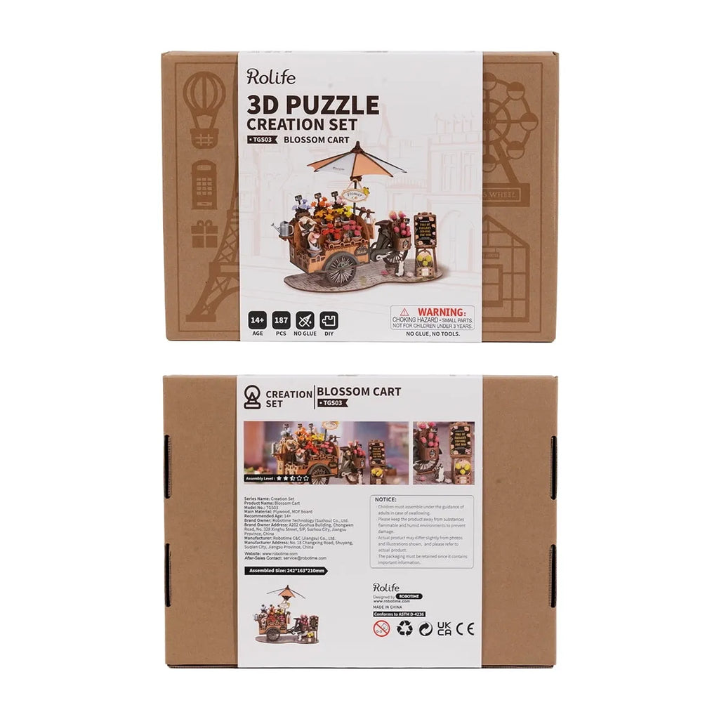 Blossom Cart 3D Wooden Puzzle