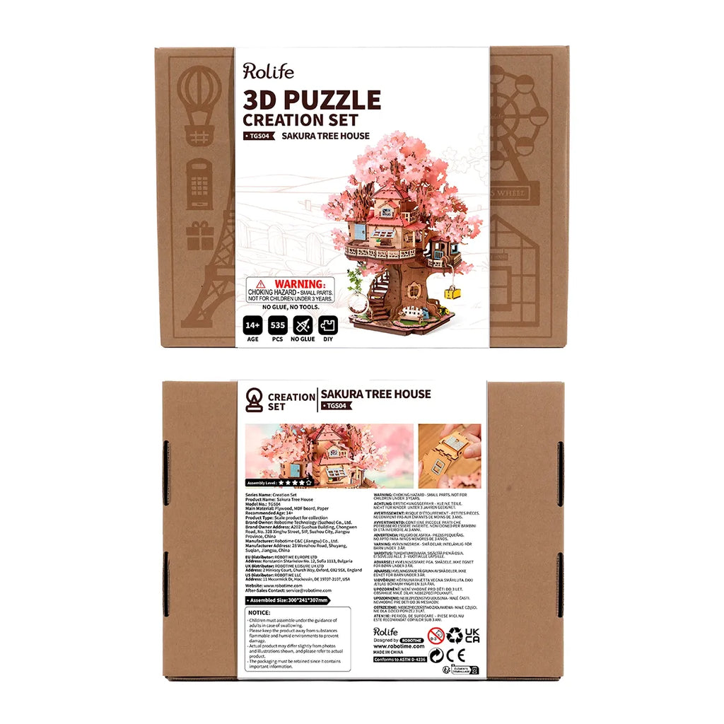 Sakura Tree House DIY Wooden 3D Puzzle