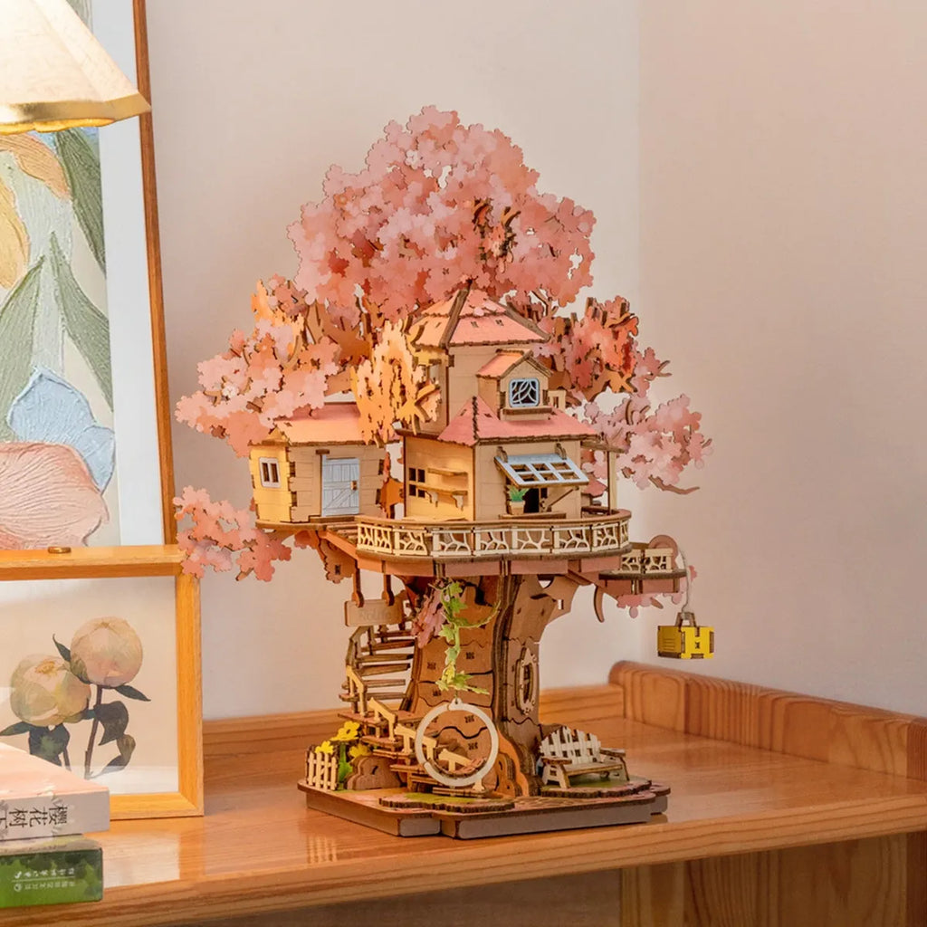 Sakura Tree House DIY Wooden 3D Puzzle