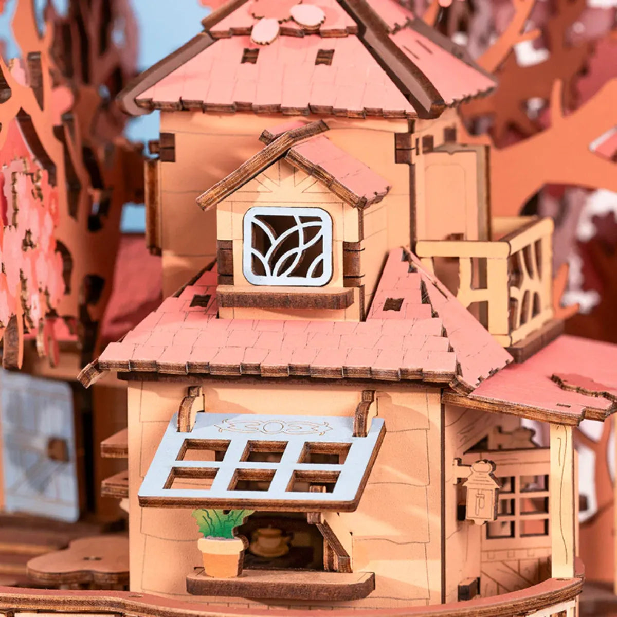 Sakura Tree House DIY Wooden 3D Puzzle