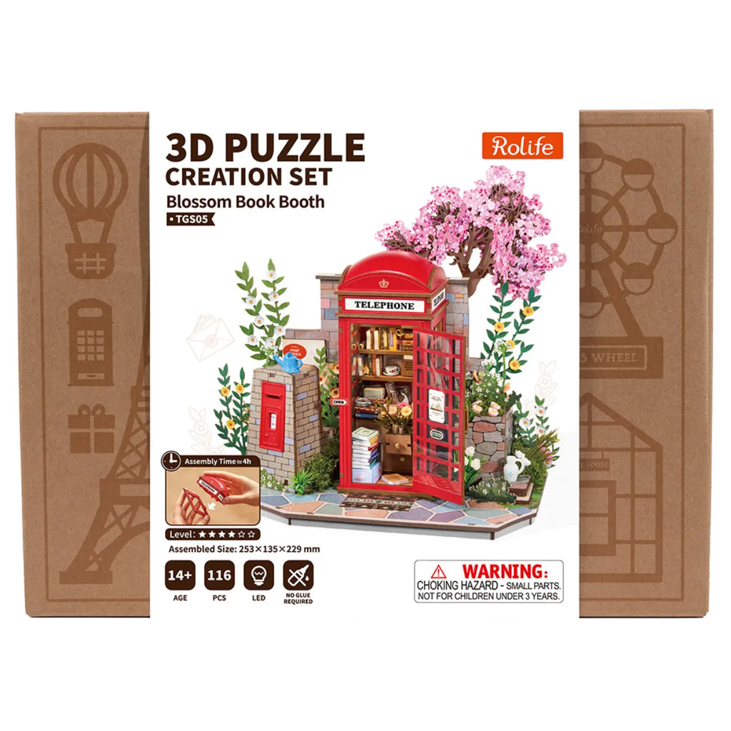 Blossom Book Booth 3D Wooden Puzzle