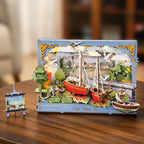 Red Boats Wall Art 3D Wooden Puzzle