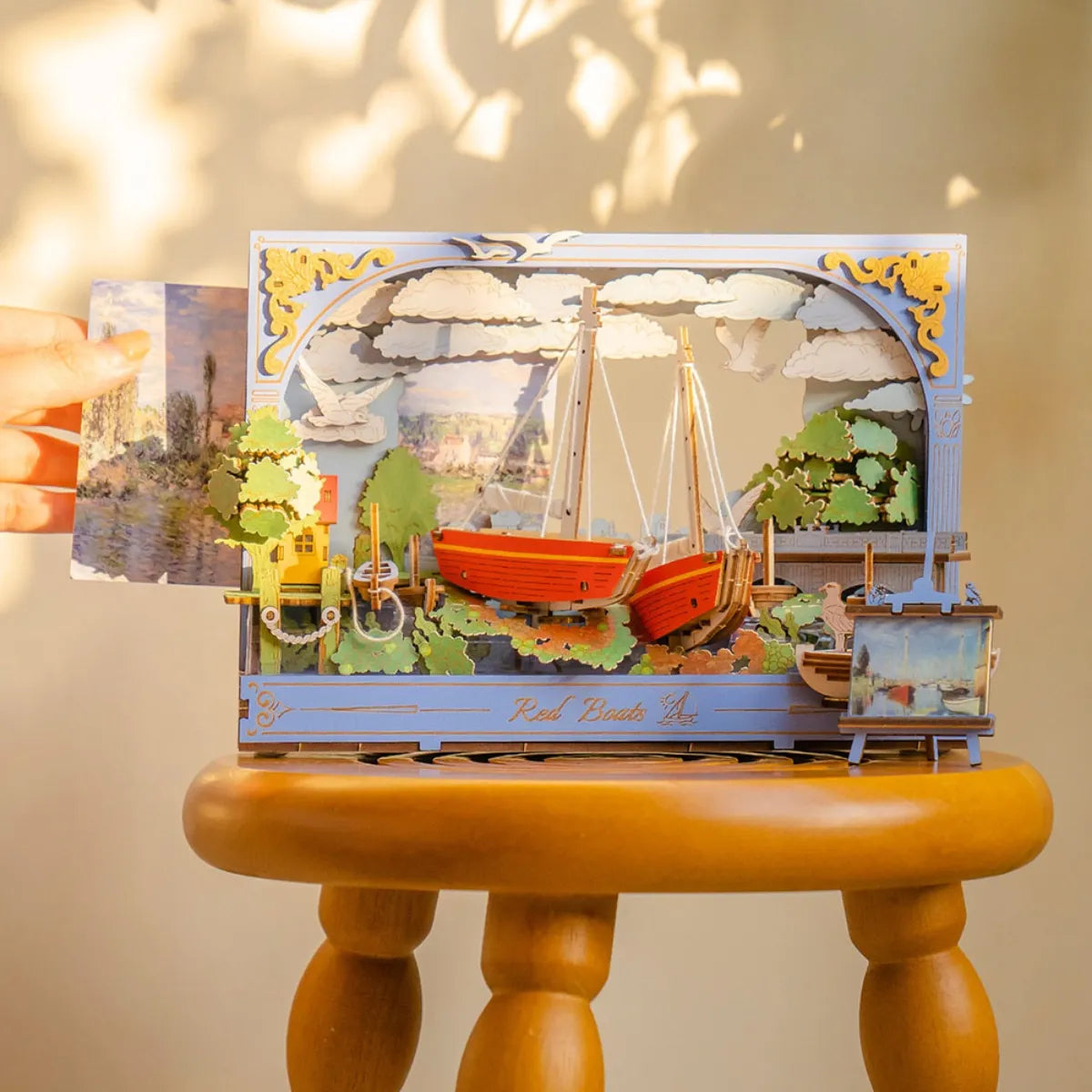 Red Boats Wall Art 3D Wooden Puzzle
