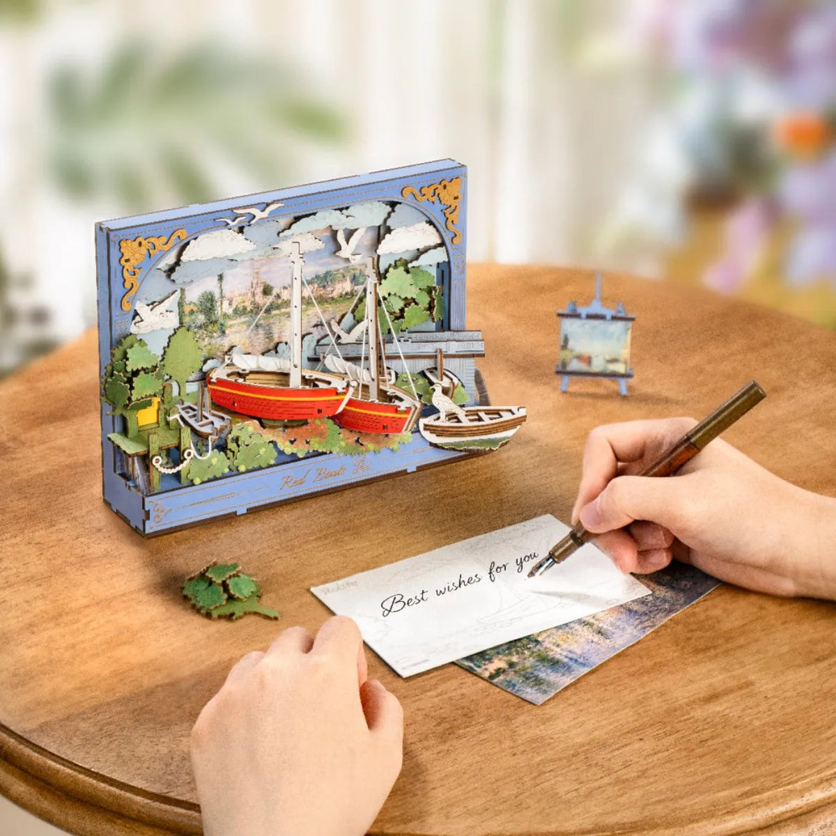 Red Boats Wall Art 3D Wooden Puzzle