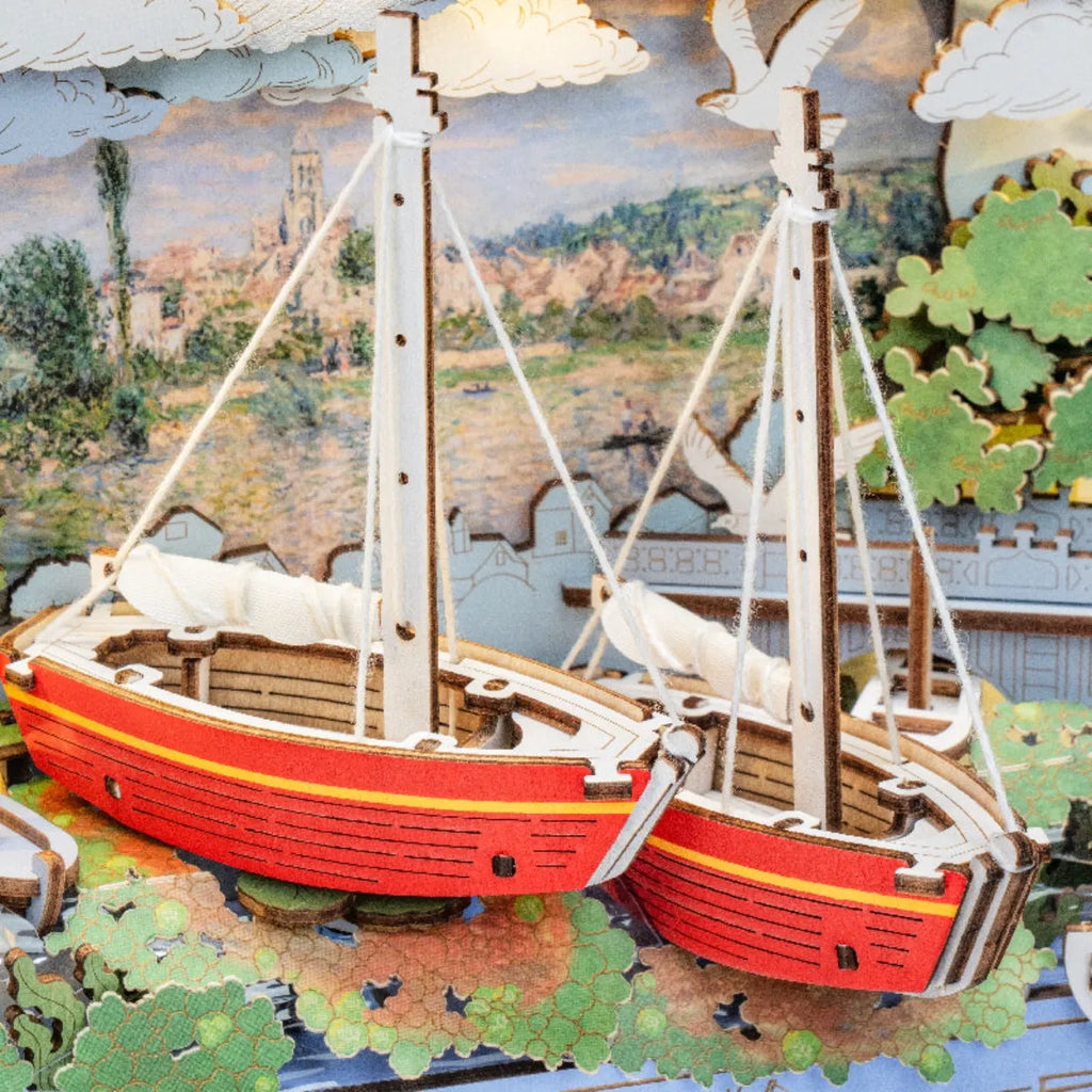 Red Boats Wall Art 3D Wooden Puzzle