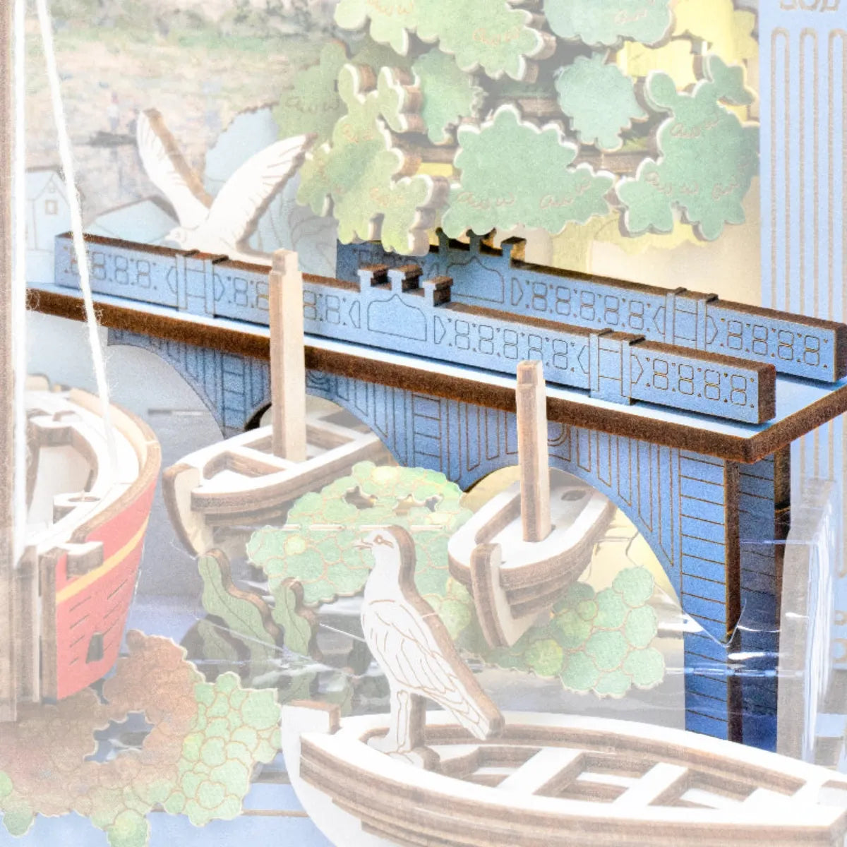 Red Boats Wall Art 3D Wooden Puzzle