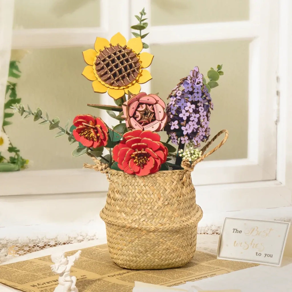 Wooden Flower Bouquet 3D Wooden Puzzle