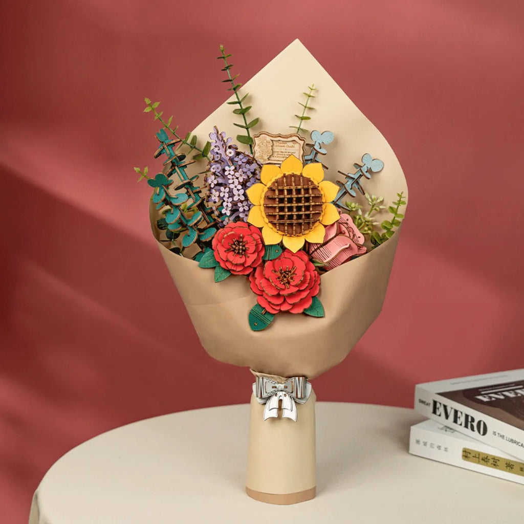 Wooden Flower Bouquet 3D Wooden Puzzle