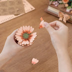Wooden Blooming Book DIY 3D Wooden Flower Bouquet Puzzle